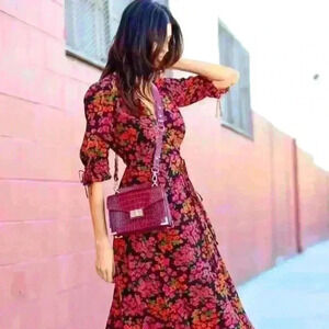 The Kooples size 2 100% silk floral midi dress